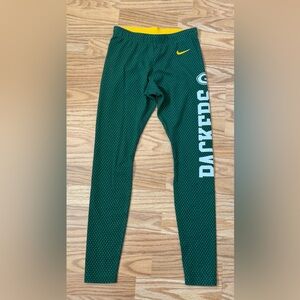 Nike Green Bay Packers Leggings NFL Team Apparel Women’s Small Green Dri-FIT